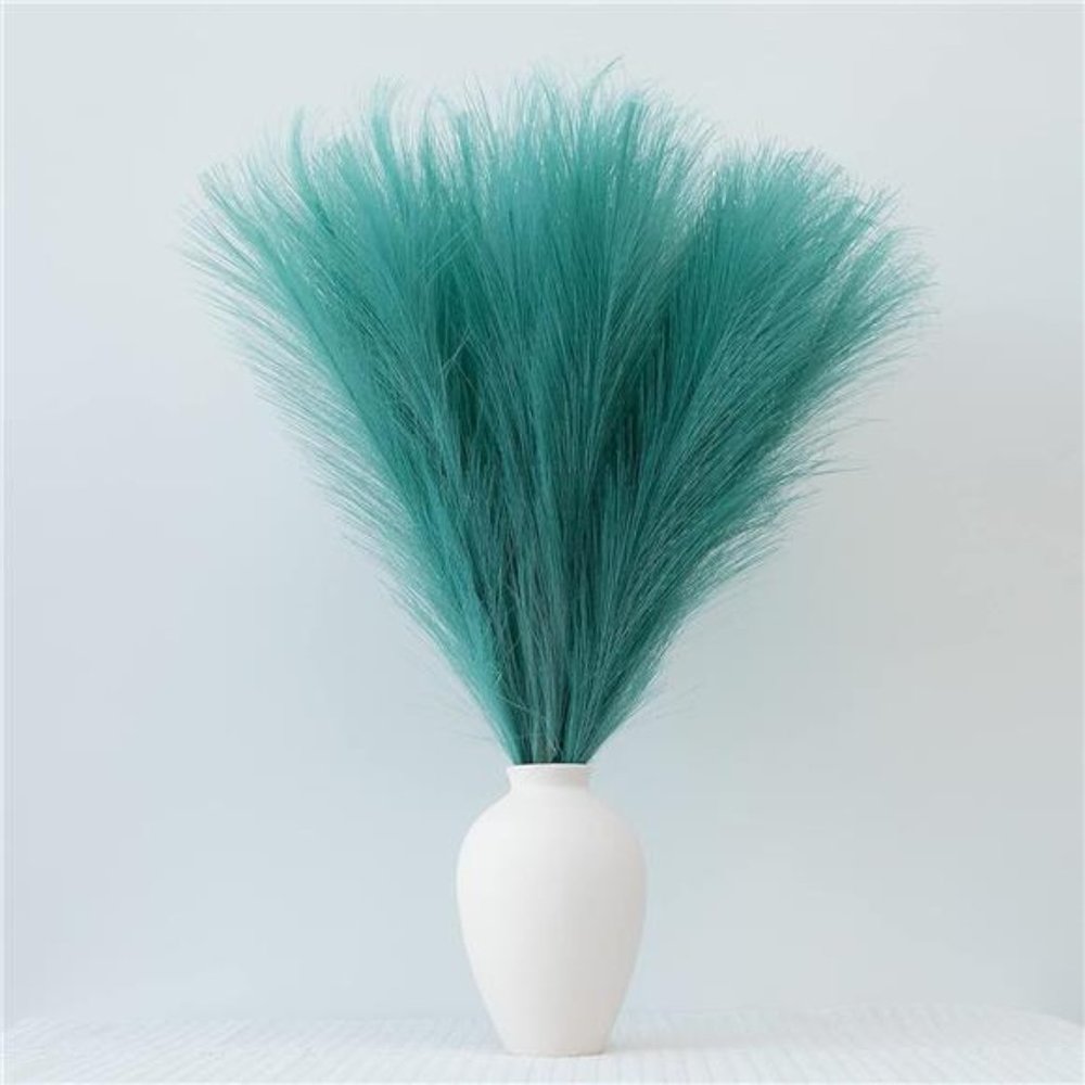 Pampas Grass Decor, Fluffy Faux Pampas Grass 5 Stem 18"/45cm Pompous Grass Small